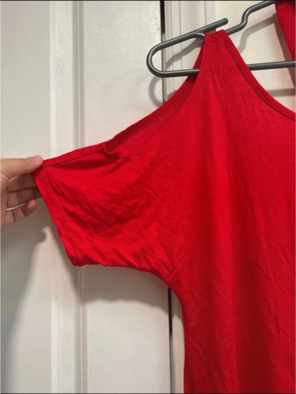 Red Cold-Shoulder Halter Tunic Top - Women's, new with tag, size medium, sexy